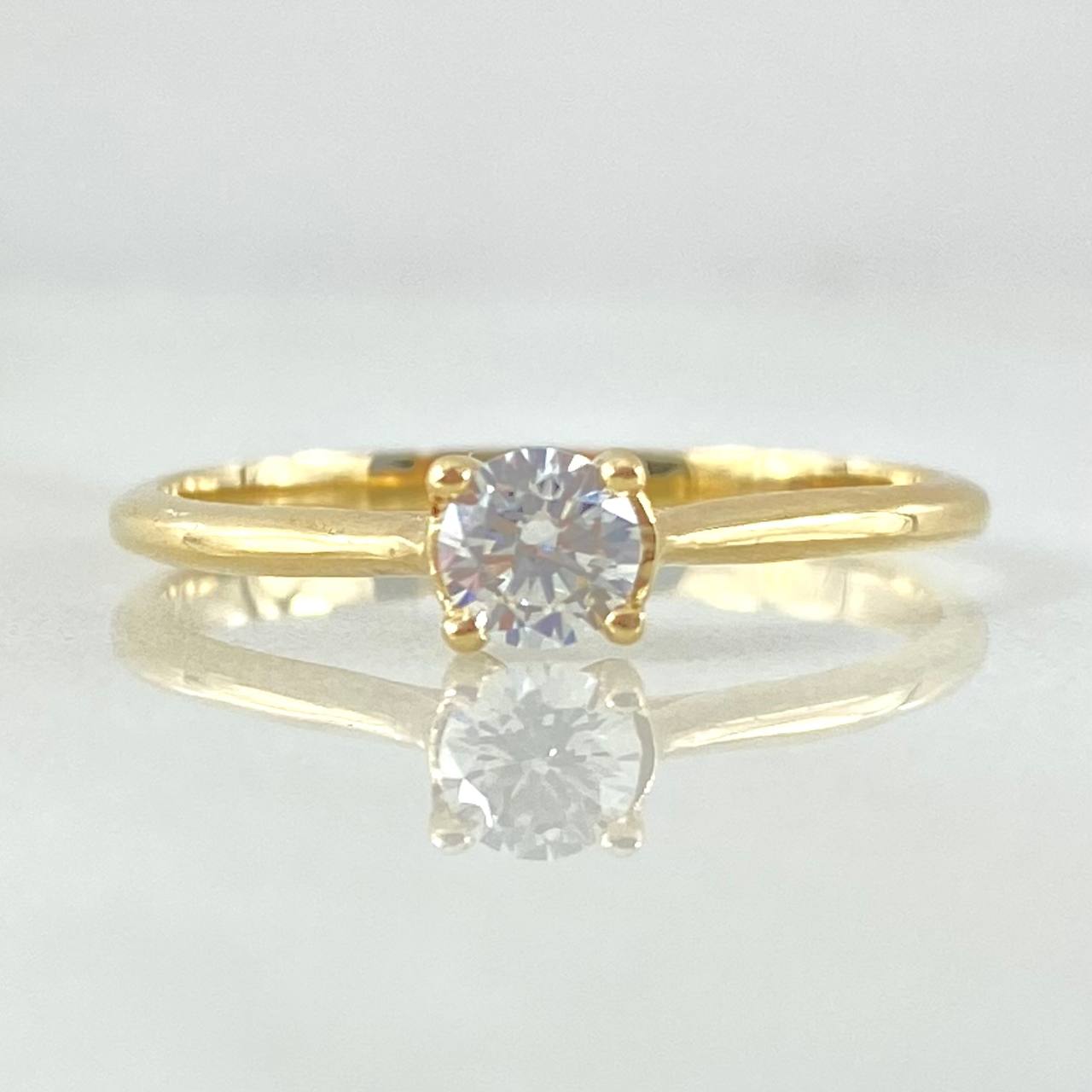 Smooth Bridge Ring Basteado 1.75gr / Size 7 1/4 / 18K Gold -
