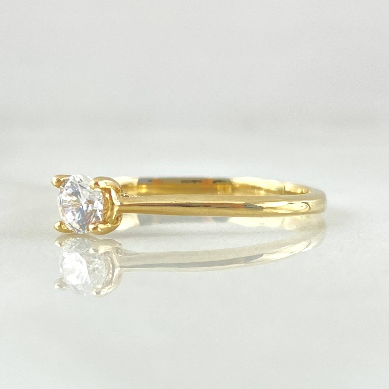 Smooth Bridge Ring Basteado 1.75gr / Size 7 1/4 / 18K Gold -