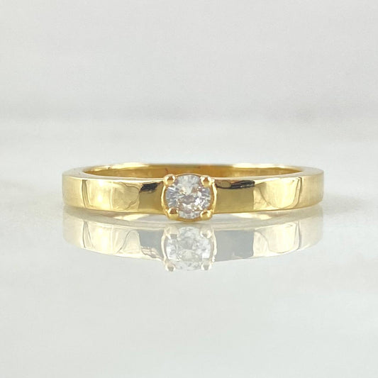 Anillo Solitario Liso Grueso 1.95gr / T7 1/ / Oro Amarillo 18K ©