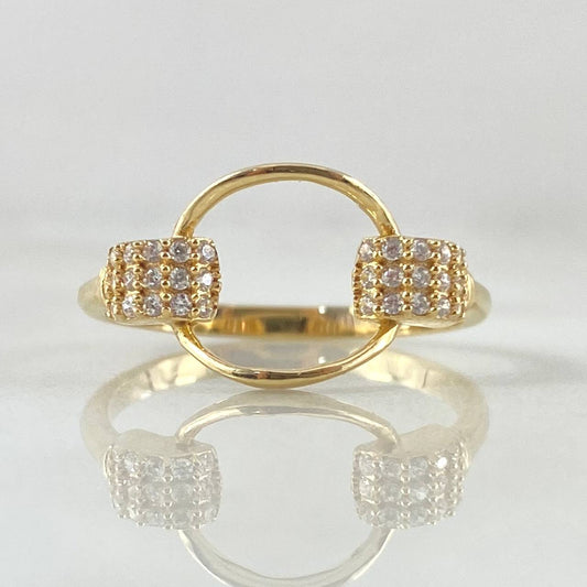 Belt Ring Circle Silhouette 2.5gr / Size 7 1/4 / 18K Gold *