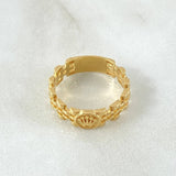 Crown Mesh Ring 4.7gr / Size 7 1/2 / 18K Yellow Gold