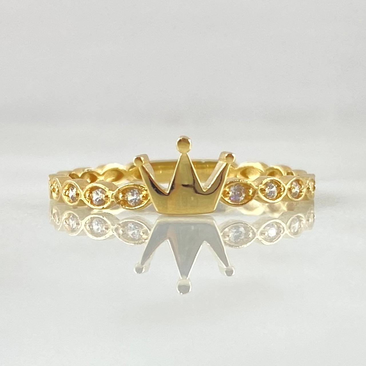 Eye Crown Ring 1.5gr / Size 7 1/4 / 18K Gold