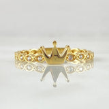 Eye Crown Ring 1.5gr / Size 7 1/4 / 18K Gold
