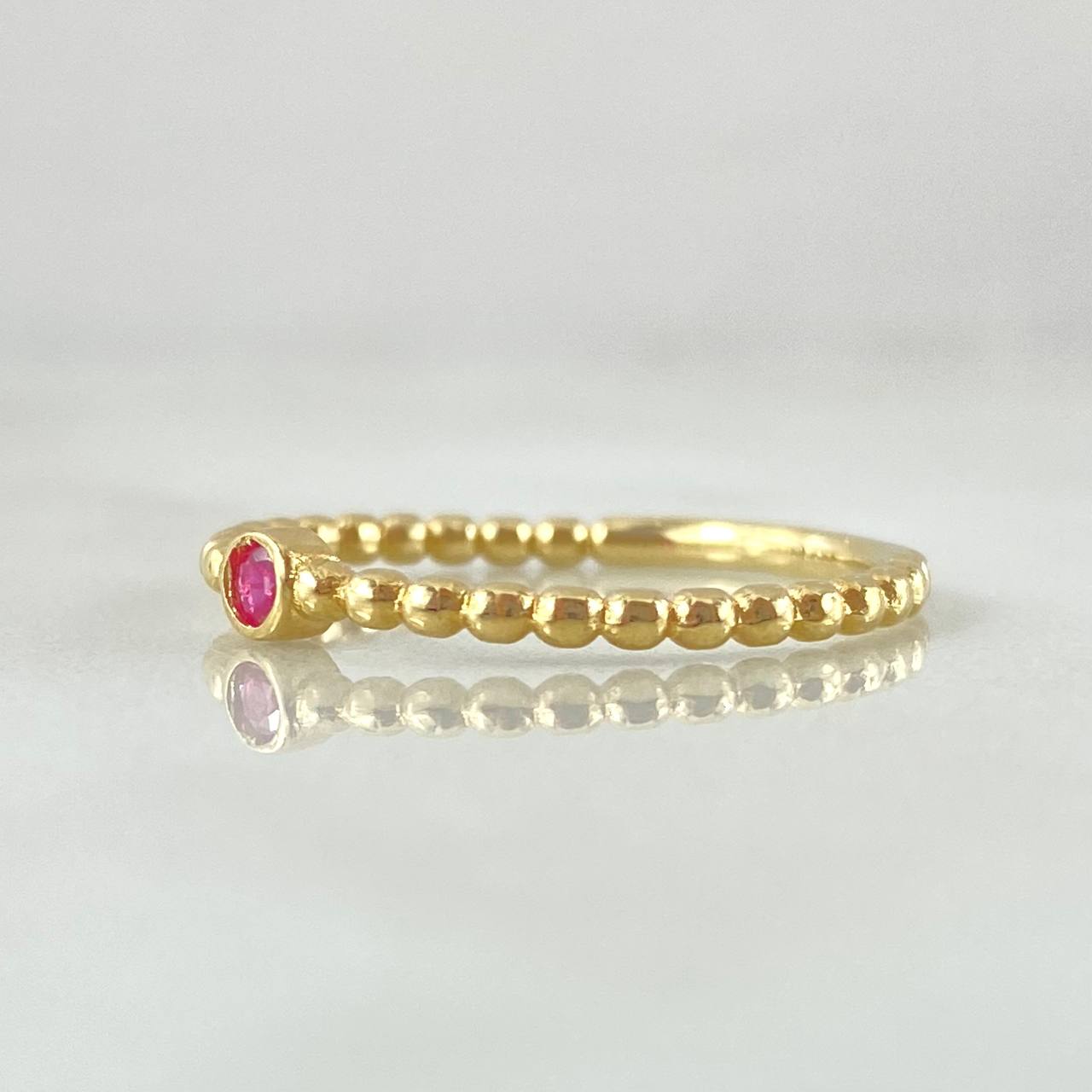 Solitaire Ring Bezel Sphere 1.65gr / Size 7 / 18K Gold *