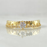 Anillo Solitario Carril Corazones 1.9gr / T6 3/4 / Oro Amarillo 18K *