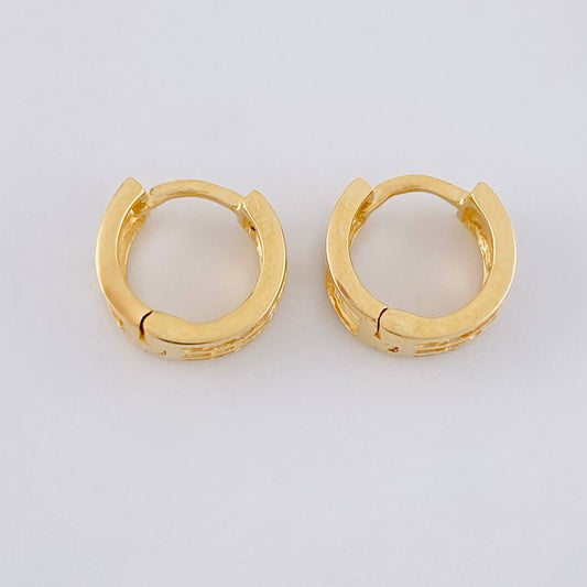 Hoop Earrings Triple Row 2.75g / 1/2 in 18K Yellow Gold
