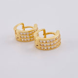 Candongas Carril Triple 2.75g / 1/2 in Oro Amarillo 18K
