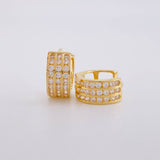 Candongas Carril Triple 2.75g / 1/2 in Oro Amarillo 18K