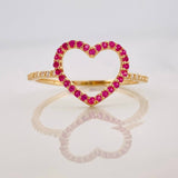 Heart Ring 1.5g / Size 7 3/4 Yellow Gold 18K