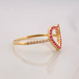 Heart Ring 1.5g / Size 7 3/4 Yellow Gold 18K