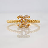 Cross Wave Ring 2g / T7 1/2 Yellow Gold 18K