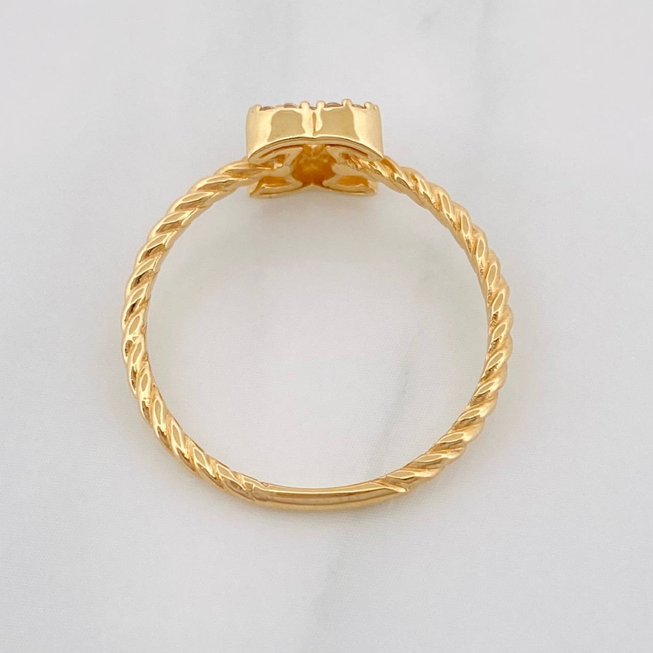 Cross Wave Ring 2g / T7 1/2 Yellow Gold 18K
