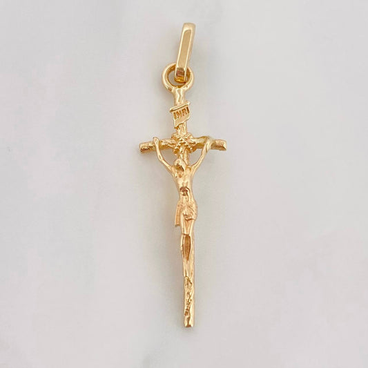 Dije Cruz Cristo 1.45g / 1 1/4 in Oro Amarillo 18K