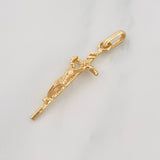 Pendant Cross Christ 1.45g / 1 1/4 in Yellow Gold 18K