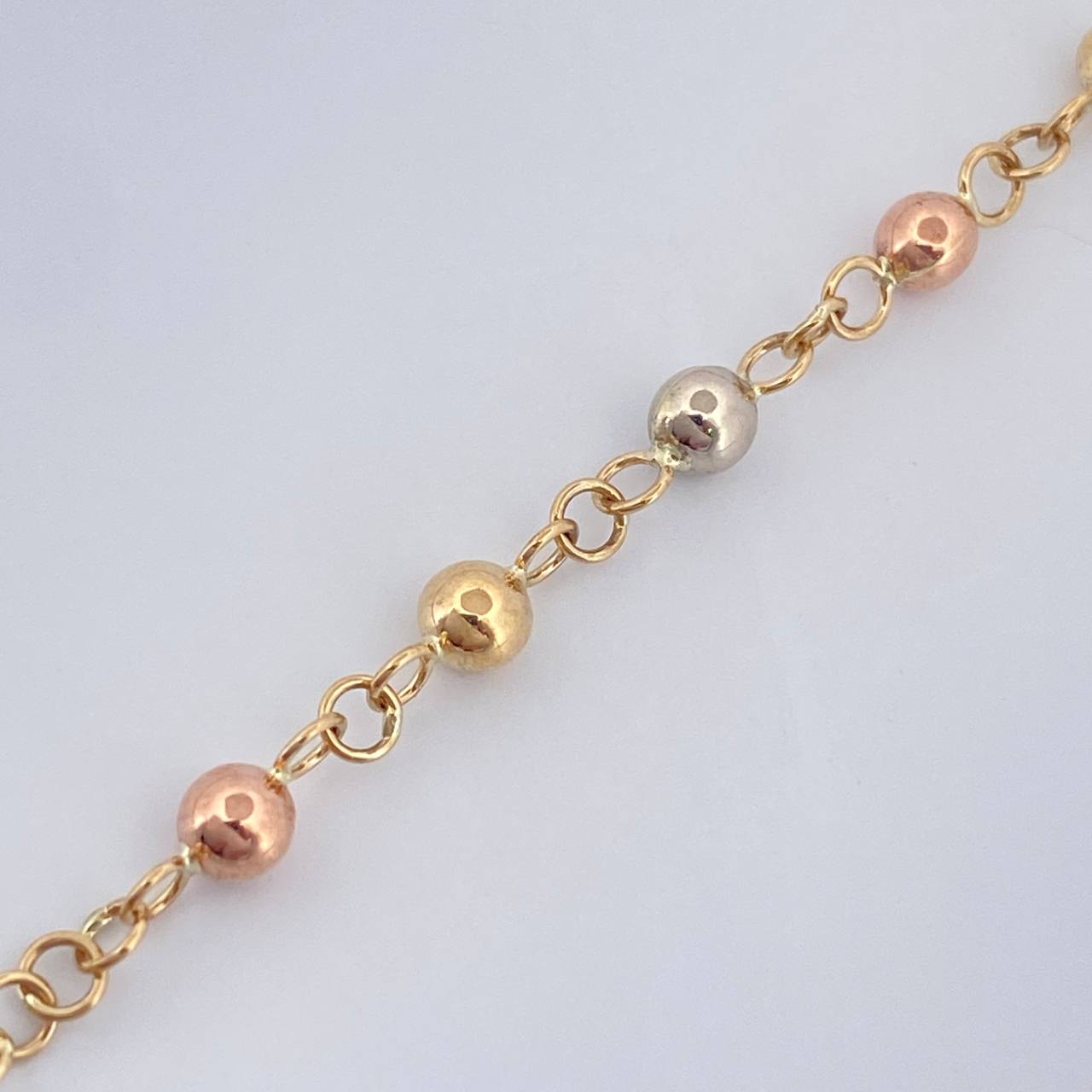 Miraculous Virgin Rosary Cross Christ 5.8gr / 25in / Three Golds 18K $