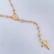 Miraculous Virgin Rosary Cross Christ 5.8gr / 25in / Three Golds 18K $