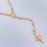 Miraculous Virgin Rosary Cross Christ 5.8gr / 25in / Three Golds 18K $