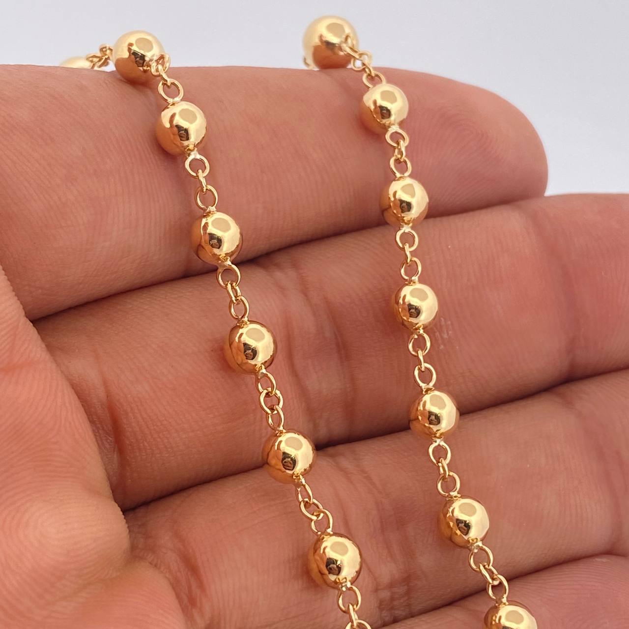 Rosario Virgen Milagrosa Cruz Cristo  8.6gr / 14 3/4 in / Oro Amarillo 18K $