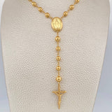 Rosario Virgen Milagrosa Cruz Cristo  8.6gr / 14 3/4 in / Oro Amarillo 18K $