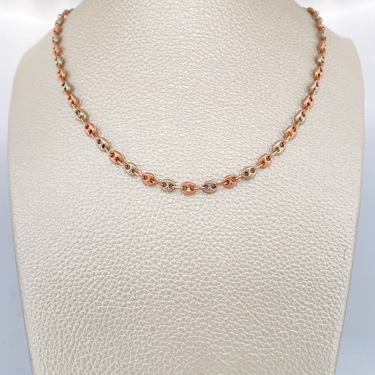 GC Chain 7.4gr / 19in / Two Tone White Rose 18K $