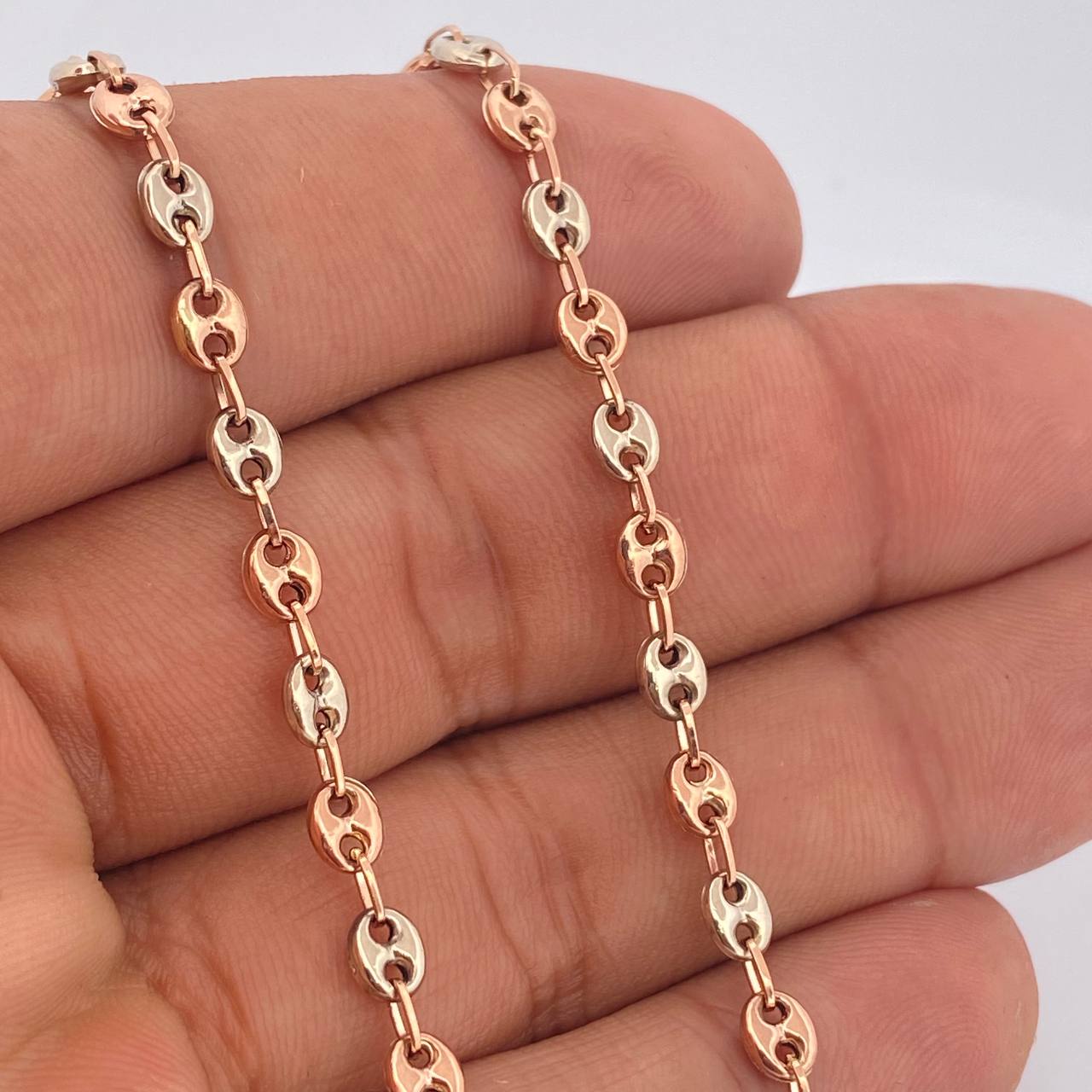 GC Chain 9.2gr / 24 1/4 in / Two Tone White Rose 18K $