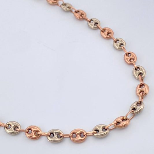 GC Chain 7.4gr / 19in / Two Tone White Rose 18K $