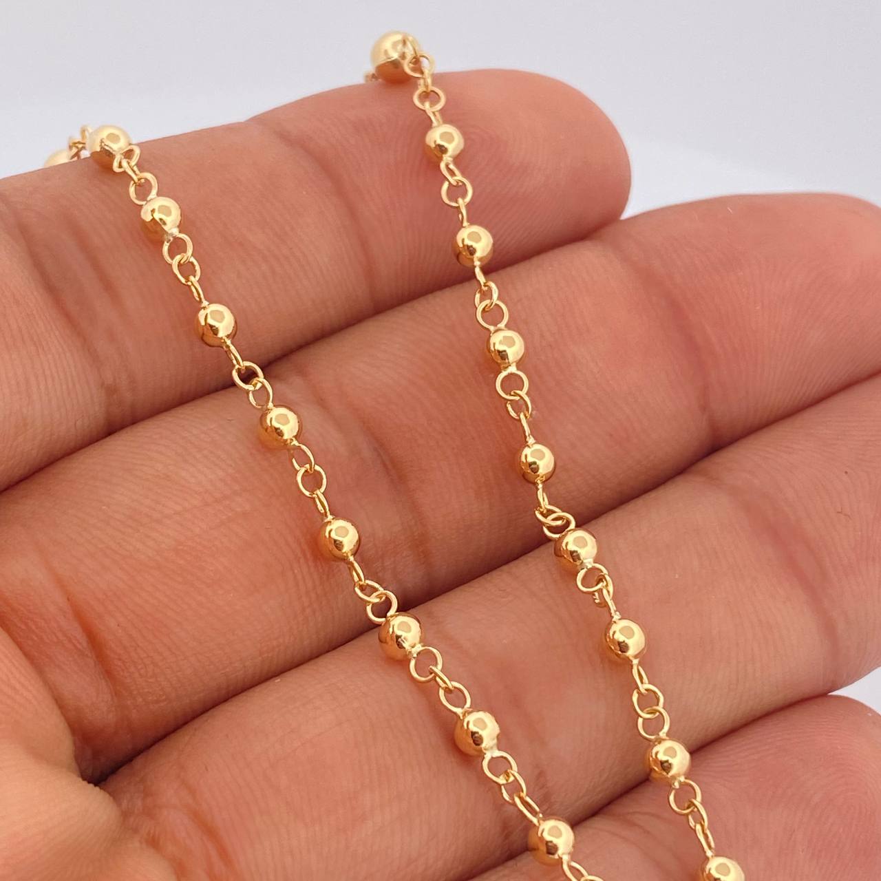 Rosario Virgen Milagrosa 5.7gr / 19 1/4 in / 4mm - 3mm Oro Amarillo 18K %