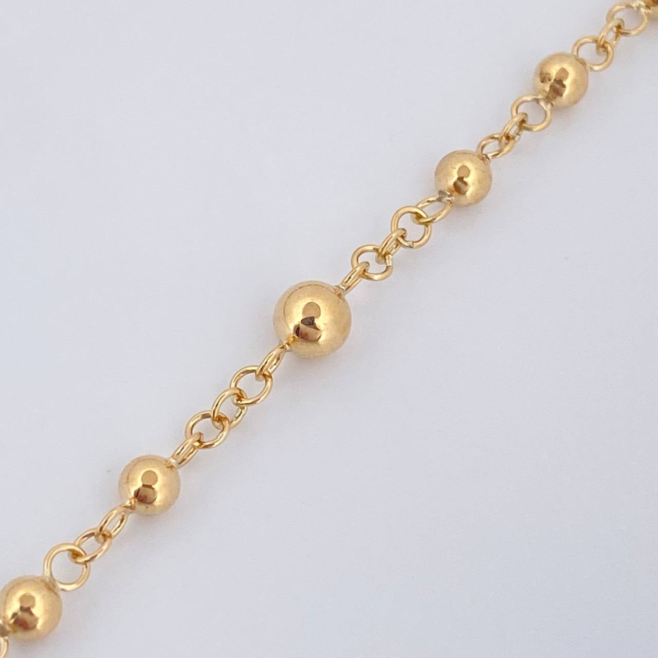 Rosario Virgen Milagrosa Cruz 5.6gr /  23 1/2 in / Oro Amarillo 18K $