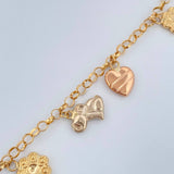 Pulso Charms 6.05gr / 6 3/4 in / 3mm Tres Oros 18K $