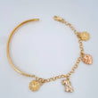 Pulso Charms 6.05gr / 6 3/4 in / 3mm Tres Oros 18K $