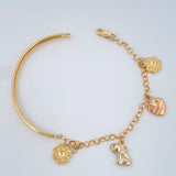Pulso Charms 6.05gr / 6 3/4 in / 3mm Tres Oros 18K $