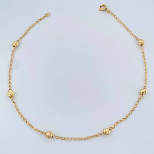 Tobillera Espiga 1.9gr / 9 3/4 in / 4mm Oro Amarillo 18K $