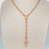 Rosario Virgen Milagrosa Cruz Cristo 6.3gr / 21 in / 4mm-3mm Oro Rosa 18K $