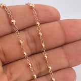 Rosario Virgen Milagrosa Cruz Cristo 6.3gr / 21 in / 4mm-3mm Oro Rosa 18K $