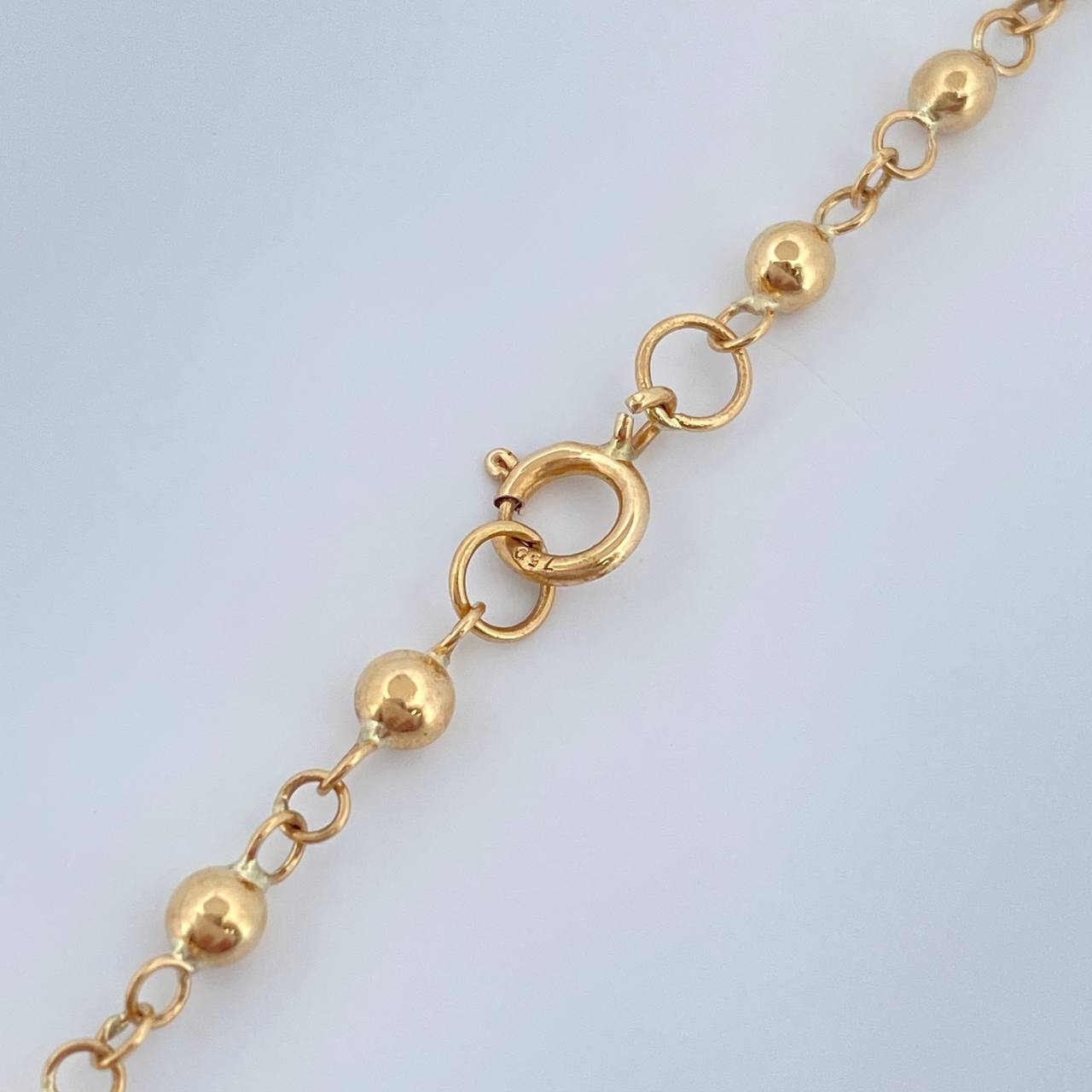 Rosario Virgen Milagrosa Cruz Cristo 6gr / 19 3/4 in / 4mm-3mm Oro Amarillo 18K $