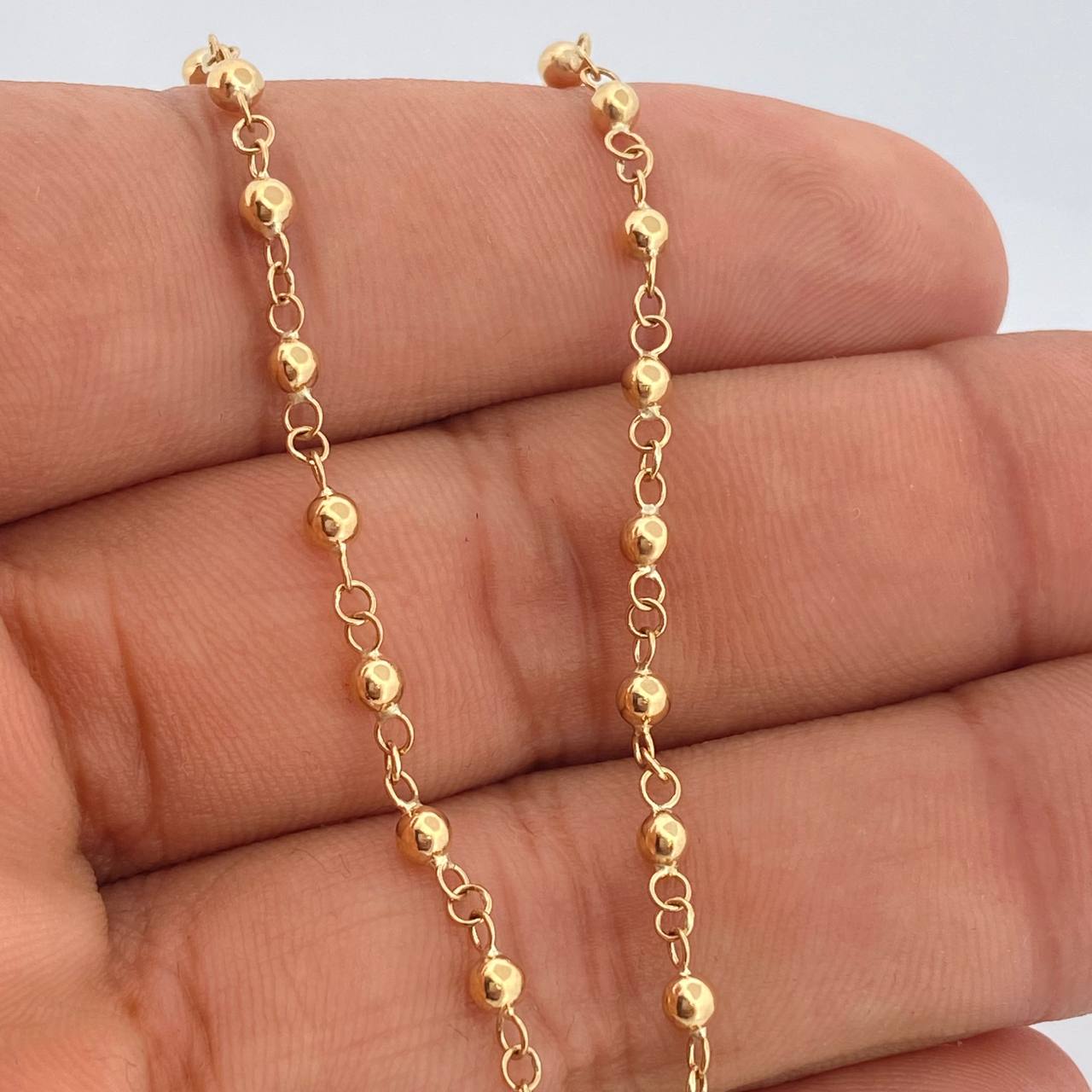 Rosario Virgen Milagrosa Cruz Cristo 6gr / 19 3/4 in / 4mm-3mm Oro Amarillo 18K $