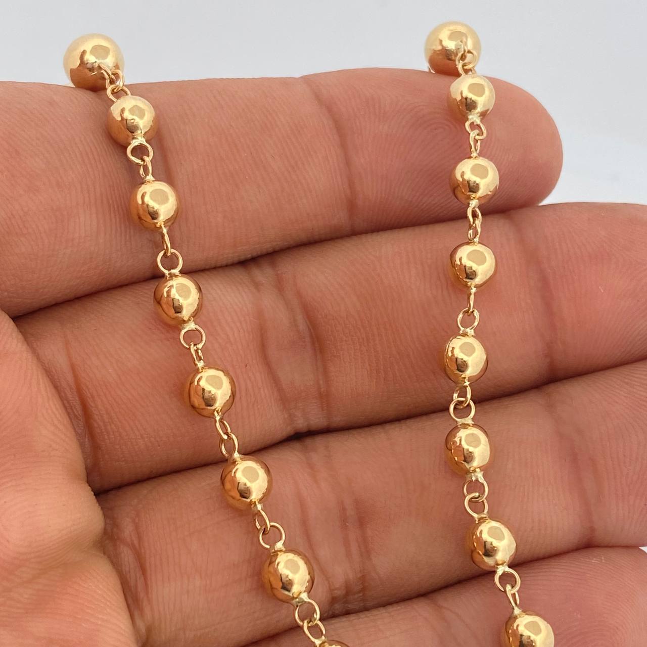 Rosario Virgen Milagrosa Cruz Cristo 12.95gr / 21 1/4 in / 5mm Oro Amarillo 18K $