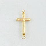 Herraje Cruz Puntas Planas 0.45gr / 1 in / Oro Amarillo 18K