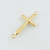 Herraje Cruz Puntas Planas 0.5gr / 1 in / Oro Amarillo 18K ©