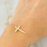 Herraje Cruz Puntas Planas 0.7gr / 1 1/4 in / Oro Amarillo 18K