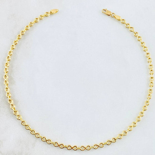 Tobillera Infinito 3.1gr / 9 3/4 in / Oro Amarillo 18K