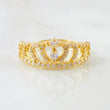 Anillo Corona Corazon Tupido 2.7gr / T8 / Oro Amarillo 18K