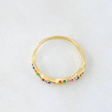 Anillo Carril Entrelazado  1.8gr / T7 / Oro Amarillo 18K