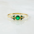 Anillo Solitario Trio Chispa 1gr / T7 3/4 / Oro Amarillo 18K *