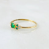 Anillo Solitario Trio Chispa 1gr / T7 3/4 / Oro Amarillo 18K *