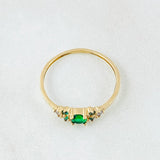Anillo Solitario Trio Chispa 1gr / T7 3/4 / Oro Amarillo 18K *