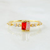 Anillo Cuadro Dos Caminos 1.4gr / T6 1/2 / Oro Amarillo 18K