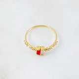 Anillo Cuadro Dos Caminos 1.4gr / T6 1/2 / Oro Amarillo 18K