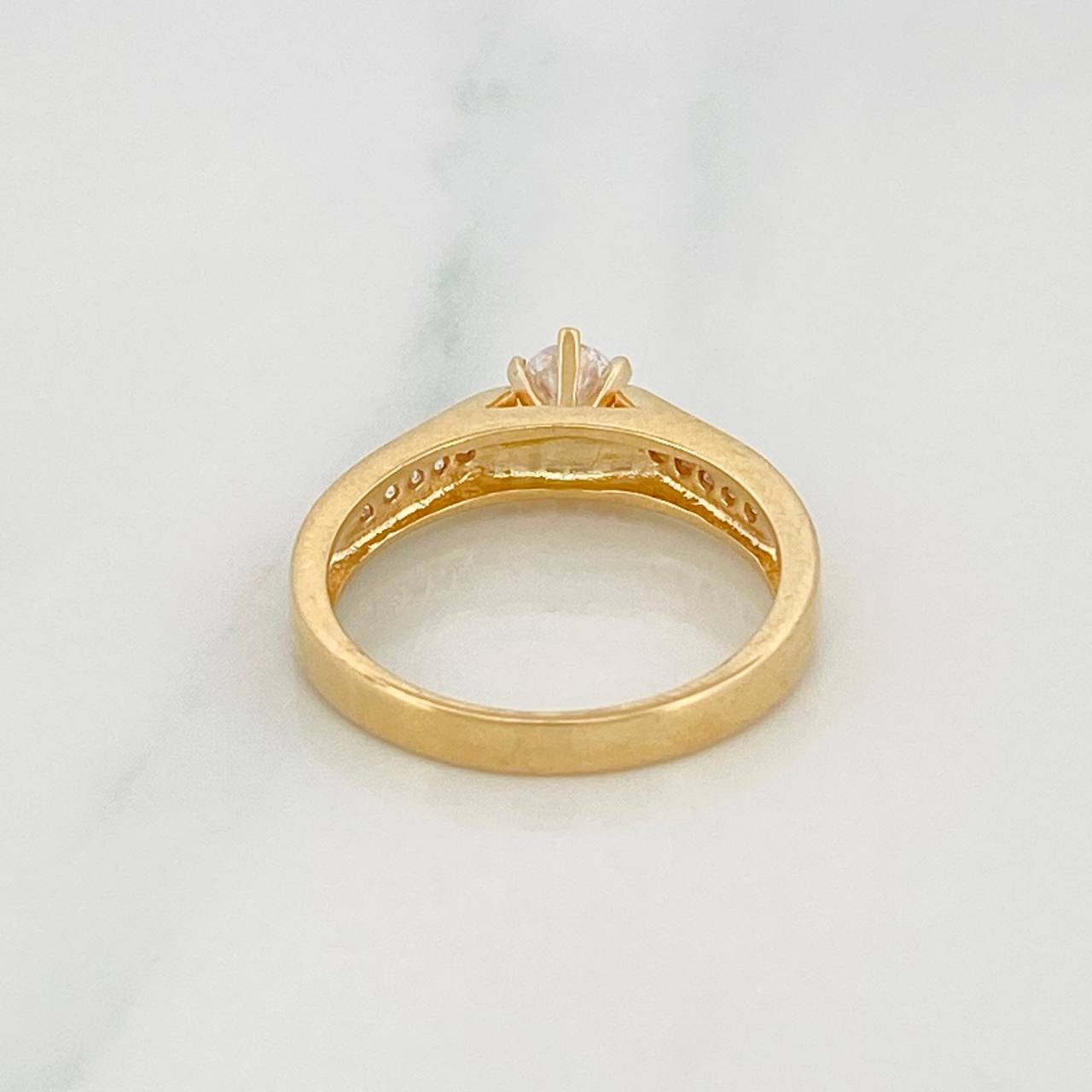 Solitaire Bridge Ring 3.3g / T6 1/4 Yellow Gold 18K