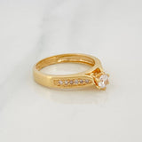 Solitaire Bridge Ring 3.3g / T6 1/4 Yellow Gold 18K